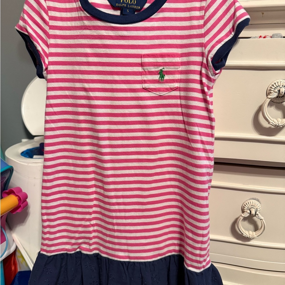 Ralph Lauren Blue Label Pink and White Striped Dress